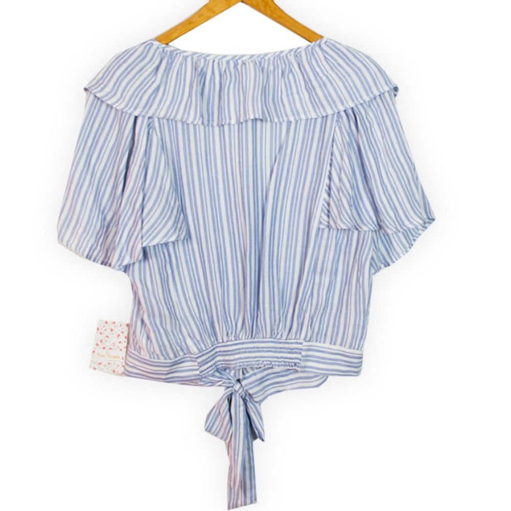 Free People Ivory The Rosemary Ruffle Trim Top - Picture 9 of 13
